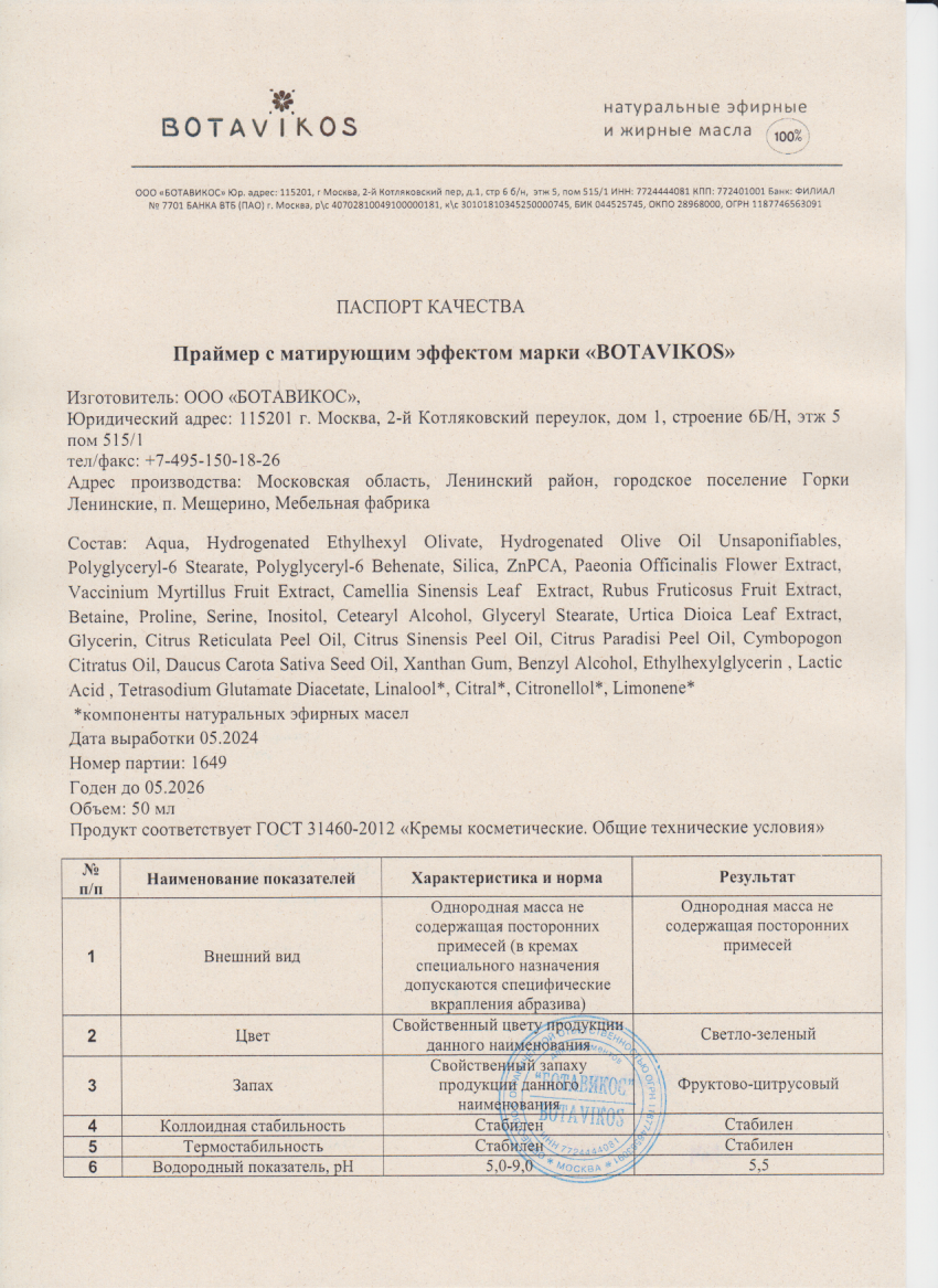 Паспорт №052024